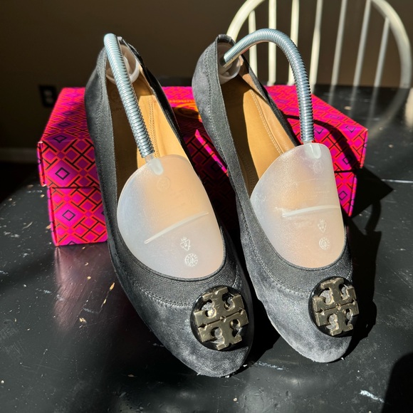 Tory Burch Claire Elastic Ballet Size 9.5 Black - Picture 1 of 14